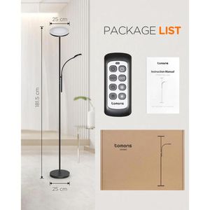 Produktbild für Stehlampe Tomons LP03003, LED, silber, 182 cm
