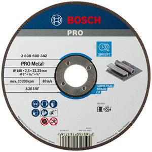 Produktbild für Trennscheibe Bosch PRO Metal, 2608600382, Bohrungs-Ø 22,23 mm