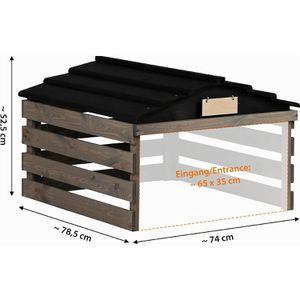Produktbild für Mähroboter-Garage dobar 56191e, grau / schwarz, aus Holz