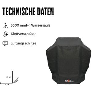 Produktbild für Grillabdeckung Grillfürst 17-108, aus Gewebematerial, schwarz