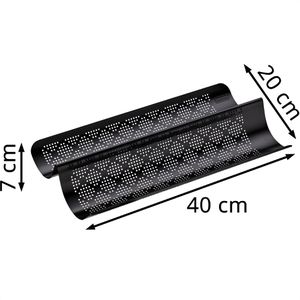Produktbild für Backform Kaiser Inspiration für 2 Baguettes, perforiert, Stahl
