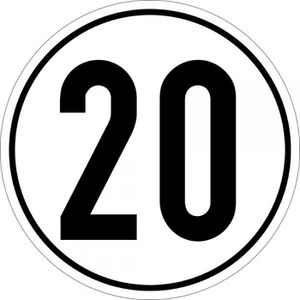 Fahrzeugkennzeichnung SafetyMarking Geschwindigkeitsschild 20