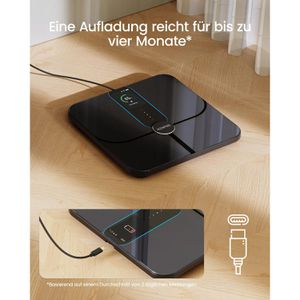 Produktbild für Personenwaage RENPHO Elis Nova Wifi, A031, App-fähig, schwarz