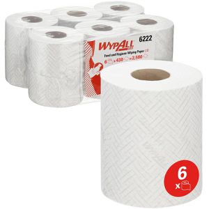 Produktbild für Putztuchrolle Wypall L10 6222, aus Zellstoff, weiß