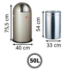 Produktbild für Mülleimer Wesco Pushboy, neusilber