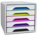 Schubladenbox cep 7-111 GMS, Smoove Gloss, A4 Kunststoff, 5 Fächer, geschlossen, bunt / weiß