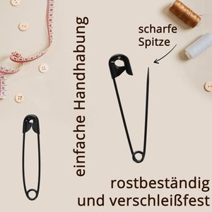 Produktbild für Sicherheitsnadeln Böttcher-AG Premium, schwarz