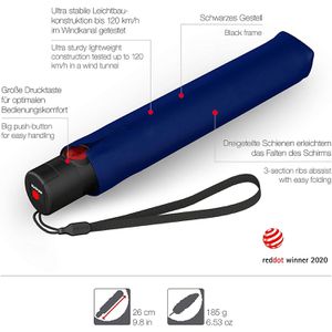 Produktbild für Regenschirm Knirps U.200 Ultra Duomatic, navy, sturmfest