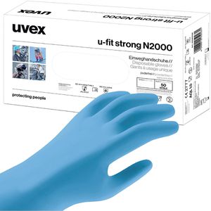 Einmalhandschuhe Uvex u-fit strong N2000, blau, 50 Stück