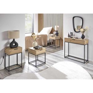 Produktbild für Konsolentisch Haku-Möbel 52483, schwarz / eiche