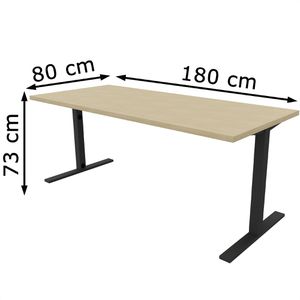 Produktbild für Schreibtisch Quadrifoglio Idea+ Tube, eiche / dunkelgrau