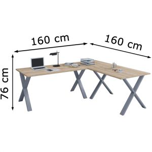 Produktbild für Schreibtisch VCM Lona, 916541, sonoma eiche / silber