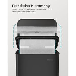 Produktbild für Mülleimer Songmics LTB540B4002 , schwarz