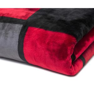 Produktbild für Kuscheldecke Gözze Antigua Cashmere Feeling, rot/schwarz/weiß