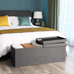 Produktbild für Sitztruhe Songmics dunkelgrau, 110 x 38 x 38cm