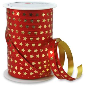 Produktbild für Geschenkband Präsent Christmas Star, rot