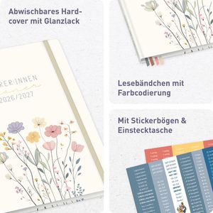 Produktbild für Lehrerkalender Häfft Flower Joy, Schuljahr 2026/2027