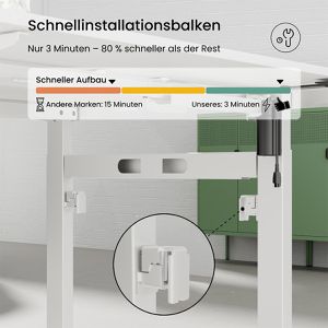 Produktbild für Schreibtisch FlexiSpot EH1W, Doppelarbeitsplatz, weiß / weiß