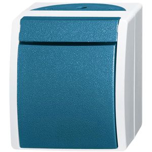 Lichtschalter Busch-Jaeger Ocean 2621 W-53, grau / blaugrün