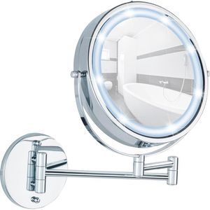 Produktbild für Kosmetikspiegel Wenko Lumi, mit Beleuchtung, silber