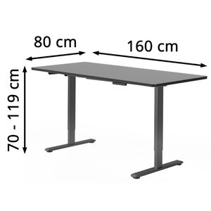 Produktbild für Schreibtisch FlexiSpot E1B Pro, schwarz / schwarz