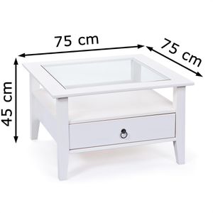 Produktbild für Couchtisch Inter-Link Provence 1 20901510, Glas / Holz, weiß