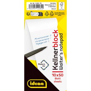 Produktbild für Kellnerblöcke Idena 12282, blanko