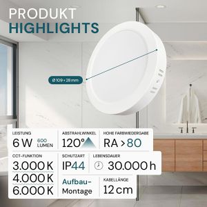Produktbild für Deckenleuchte Luxula LX300270, weiß, LED