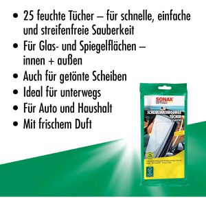 Produktbild für Reinigungstücher Sonax 04150000, ScheibenReinigung, feucht