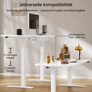 Produktbild für Schreibtisch FlexiSpot E7W-Pro 2026, weiß / weiß