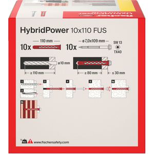Produktbild für Schrauben-Dübel-Set Fischer 580833, HybridPower