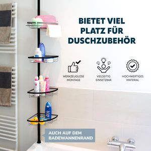 Produktbild für Duschablage Bremermann Teleskop-Eckregal, 91715