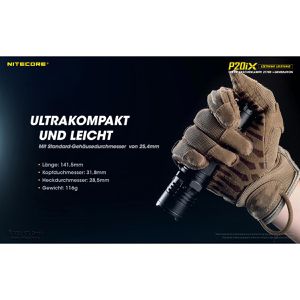 Produktbild für Taschenlampe Nitecore P20iX Precise LED, aufladbar
