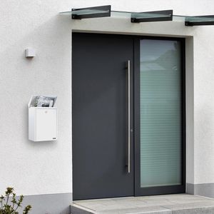 Produktbild für Briefkasten Allux 200, weiß, aus Stahl