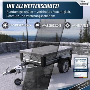 Produktbild für Anhänger-Plane Tarpofix FP10-GR, wasserdichte Flachplane