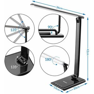 Produktbild für Schreibtischlampe Monzana Cataleya, schwarz, LED, dimmbar