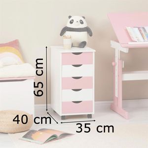 Produktbild für Rollcontainer Idimex Lagos, 2118, aus Holz, rosa / weiß