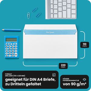 Produktbild für Briefumschläge Netuno weiß, DIN lang