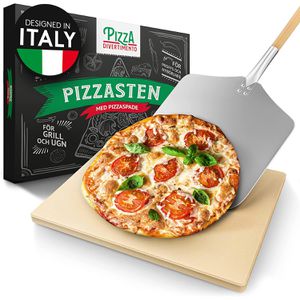 Pizzastein Pizza-Divertimento Set, bis 900°C, aus Cordierit