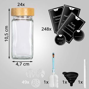 Produktbild für Gewürzgläser Clidor aus Glas, mit Bambusdeckel