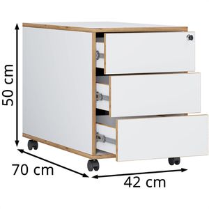 Produktbild für Rollcontainer VCM Salia 920748, Holz, weiß