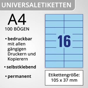 Produktbild für Universaletiketten Zweckform 3453, blau