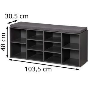 Produktbild für Schuhbank Kesper 15923, grau, aus Holz