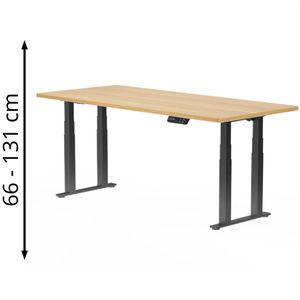 Schreibtisch FlexiSpot E7B Plus, ahorn / schwarz