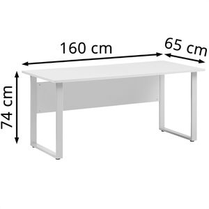 Produktbild für Schreibtisch Möbelpartner Serie 1500, lichtgrau / silber