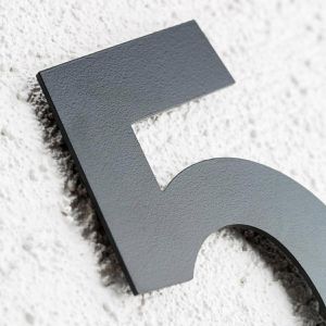 Produktbild für Hausnummer Metzler Arial, anthrazit aus Edelstahl