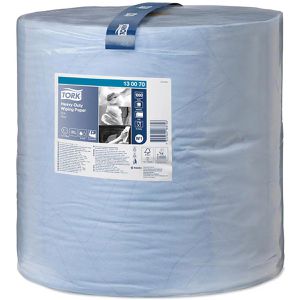 Produktbild für Putztuchrolle Tork 130070, W1, QuickDry, aus Zellstoff, blau