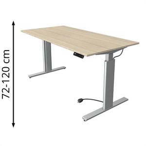 Produktbild für Schreibtisch Kerkmann Move 3 Tube, ahorn / silber