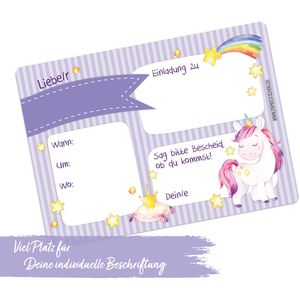 Produktbild für Einladungskarten Papierdrachen Einhorn, für Kindergeburtstage