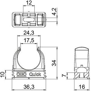 Produktbild für Klemmschellen OBO Quick-Schelle, aus Kunststoff